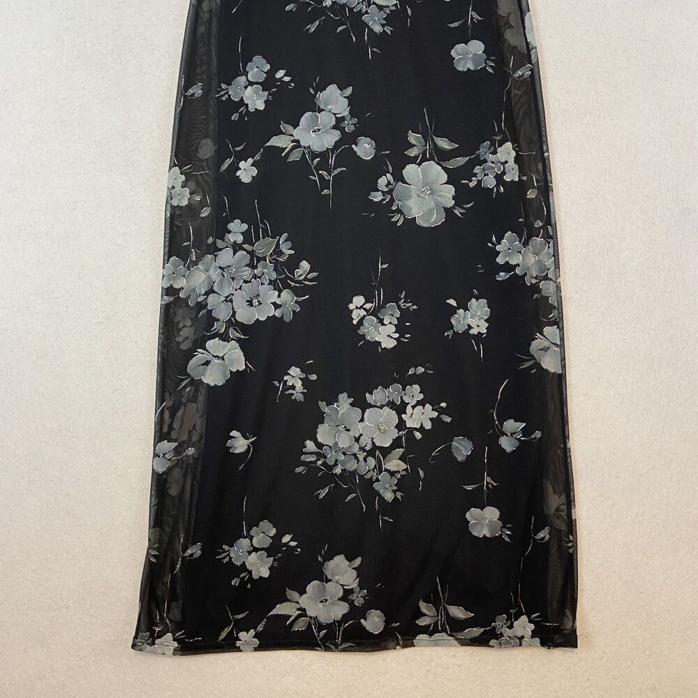 IN San Francisco 90s Maxi Dress Womens L Floral Phoebe Buffay Sheer Layered Look - Picture 5 of 10